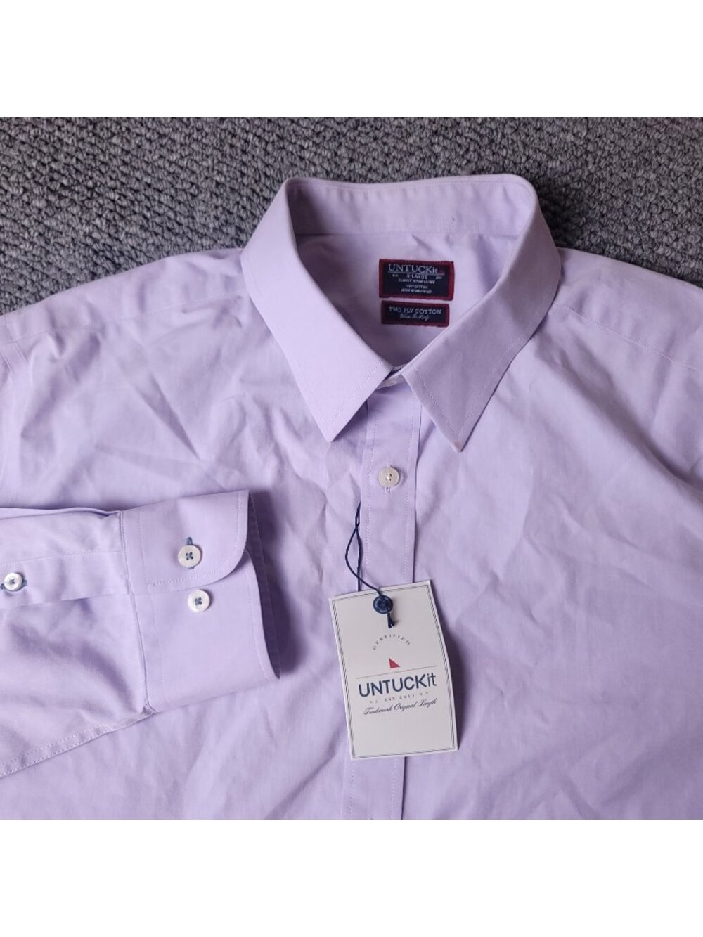 UNTUCKit Shirt Mens XL Slim Purple Button Long Sleeve Cotton